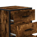 ZNTS Bedside Cabinet Smoked Oak 40x34.5x60 cm Engineered Wood and Metal 848721