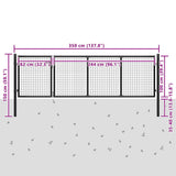 Garden Gate Steel 350x100 cm Anthracite 144323