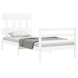 Bed Frame without Mattress White 90x200 cm Solid Wood 3195142