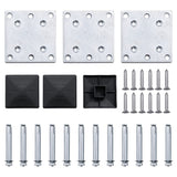 Fence Panel Set WPC 353x146 cm Grey 3070455