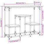 ZNTS Console Table Black 89.5x28x76 cm Engineered Wood 833383