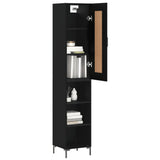 Highboard Black 34.5x34x180 cm Engineered Wood 3200322