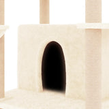 Cat Tree with Sisal Scratching Posts Cream 166 cm 171723