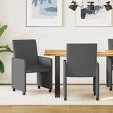 Dining Chairs with Wheels 2 pcs Dark grey 57 x 66 x 94 cm 42017802