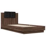 Bed Frame Brown Oak Engineered wood Single Bed Frame 3210030