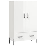 Highboard High Gloss White 69.5x31x115 cm Engineered Wood 828246