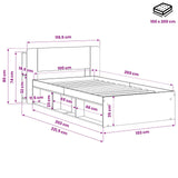 Bed Frame with Storage Artisan Oak 100 x 200 cm Engineered Wood 3433335