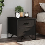 ZNTS Bedside Cabinets 2 pcs Black 40x30x40 cm Engineered Wood 848515