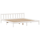 ZNTS Bookcase Bed without Mattress White 180x200 cm Super King Solid Wood Pine 3321711