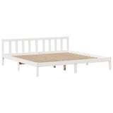 Bookcase Bed without Mattress White 180x200 cm Super King Solid Wood Pine 3321711