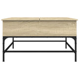 Coffee Table Sonoma Oak 80x80x45 cm Engineered Wood and Metal 845402