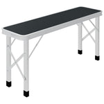 Folding Camping Table with 2 Benches Aluminium Grey 48183