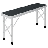 Folding Camping Table with 2 Benches Aluminium Grey 48183