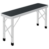 Folding Camping Table with 2 Benches Aluminium Grey 48183