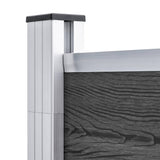 Fence Panel Set WPC 699x186 cm Black 3070431