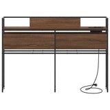 Storage Headboard with Shelf Brown oak 120 cm Engineered wood 859634