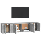 3 Piece TV Cabinet Set Concrete Grey Engineered Wood 3188418