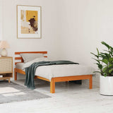 Bed Frame without Mattress Wax Brown 100x200 cm Solid Wood Pine 844272