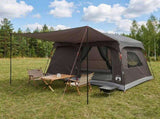Family Tent with Roof Brown Grey 380 x 260 x 190 cm Polyester 42029001