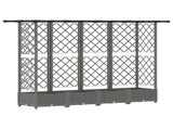 Raised Bed with Trellis and Roof Light Grey 202.5 x 40 x 121 cm 42032595