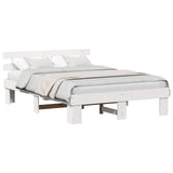 Bed Frame with Headboard White 150 x 200 cm Solid Pine Wood 872438