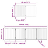 Dog Gate with Door Foldable 12 Panels 960 cm Poplar Wood 3155616