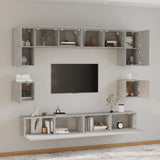 8 Piece TV Cabinet Set Concrete Grey Engineered Wood 3114417