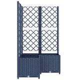 Garden Planter with Trellis Blue Grey 80x80x136 cm PP 318255