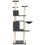 Cat Tree with Sisal Scratching Posts Dark Grey 166 cm 171725