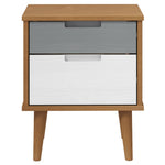 ZNTS Bedside Cabinet MOLDE Brown 40x35x48 cm Solid Wood Pine 350495