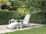 318645 Garden Adirondack Chair with Footstool HDPE White