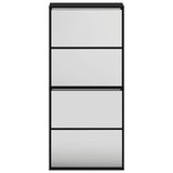 Shoe Cabinet with Mirror 4-Layer Black 63x17x134 cm 3228274