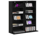 CD Cabinet 2 pcs Black Oak 33 x 23.5 x 97.5 cm Engineered Wood 8012693
