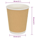 Paper Coffee Cups 500 pcs 8oz 200ml Brown 4102799