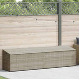 Garden Storage Box Light Grey 220x50x58 cm Poly Rattan 4104078