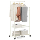 Clothes Rack with Shelf with Wheel White 80 x 53 x 156 cm 42021357