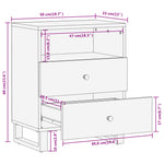 Bedside Cabinet Brown and Black 50x33x60 cm Solid Wood Mango 356793