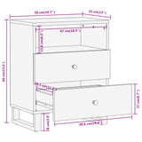 Bedside Cabinet Brown and Black 50x33x60 cm Solid Wood Mango 356793