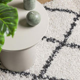 Shaggy Rug PAMPLONA High Pile Modern Cream and Black 160x160 cm 375368