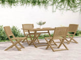 5 Piece Garden Dining Set Solid Wood Acacia 3214236