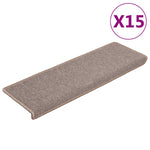 Stair Mats 15 pcs 65x21x4 cm Light Brown Rectangular Edge 134569