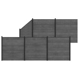 Fence Set 6 pcs 965 x 186 cm WPC and Aluminium Grey 3429406