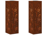 Solar LED Pathway Light 2 pcs Rusty Weathering Steel 879778
