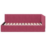 Corner Bed Frame with Headboard Wine red 100 x 200 cm Velvet 42016321