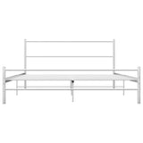 284695 Bed Frame without Mattress White Metal 140x200 cm