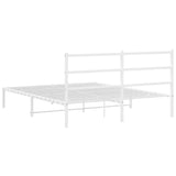 Metal Bed Frame without Mattress with Headboard White 150x200cm 355416