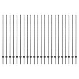 Embedded Fence Post 22 pcs Grey 200 cm Powder-Coated Steel 3335944