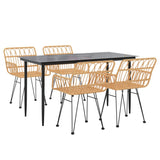 Garden Dining Set Black Steel Medium Durable Garden Dining Set 3157847