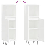 Bathroom Cabinet High Gloss White 30x30x100 cm Engineered Wood 831558