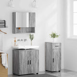 Bathroom Furniture Set with Drawer with Door 3 pcs Grey Sonoma 3392959